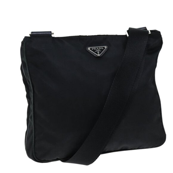 PRADA Shoulder Bag Nylon Black Auth 73105 - Picture 1 of 15